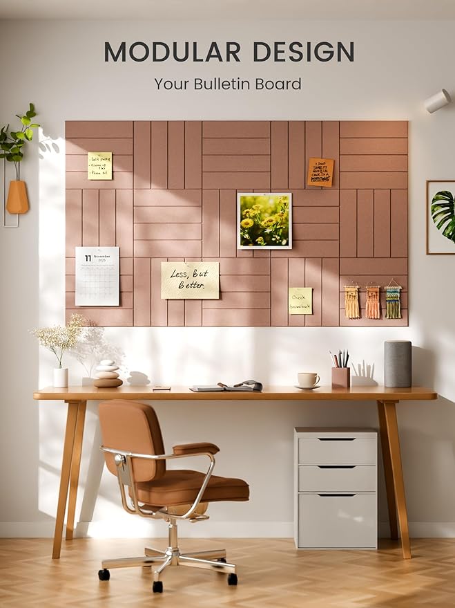 Bumusty Large Cork Board Alternative-48 x 36" Felt Bulletin Board Tiles