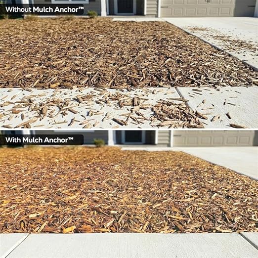 DOMINATOR Mulch Anchor 2.5 Gallons - Mulch Glue and Pea Gravel Stabilizer, Ready to Use Spray, Lasts up to 2 Years, Fast-Dry, Non-Toxic, Strong Mulch Glue for Landscapes