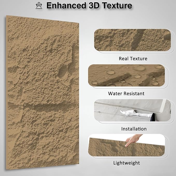 3D Faux Stone Wall Panels, 1.18" wall Panels