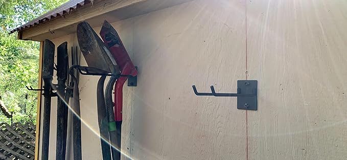 4-Pack Heavy-Duty Garage Wall Hooks, Solid Steel Tool Hanger for Shovel, Rake, Broom, Yard & Garage Organization