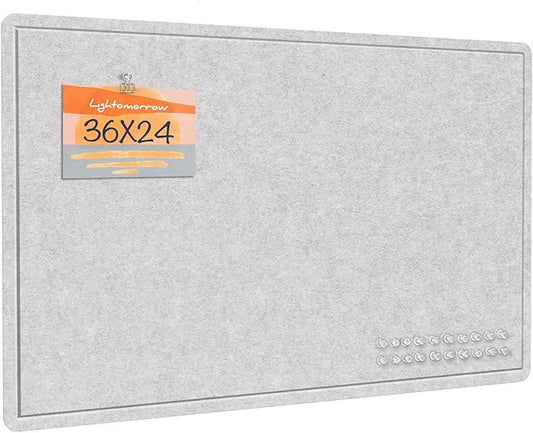 Lightomorrow Bulletin Board, 36 x 24 inches Felt Board