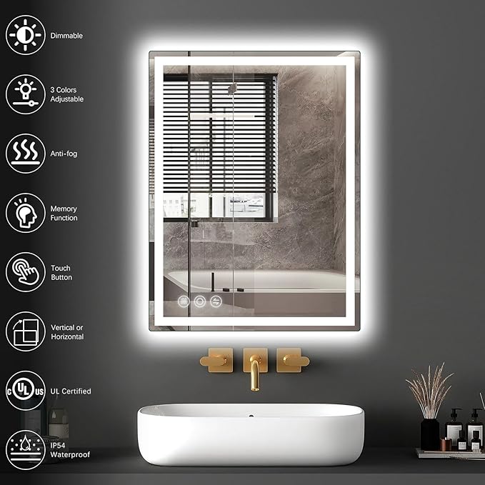 Memobarco LED Mirror for Bathroom 20"x 28"