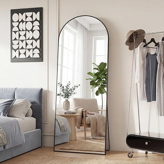 Sweetcrispy 65"x24" Arched Full Length Mirror, Leaning or Standing Full Body