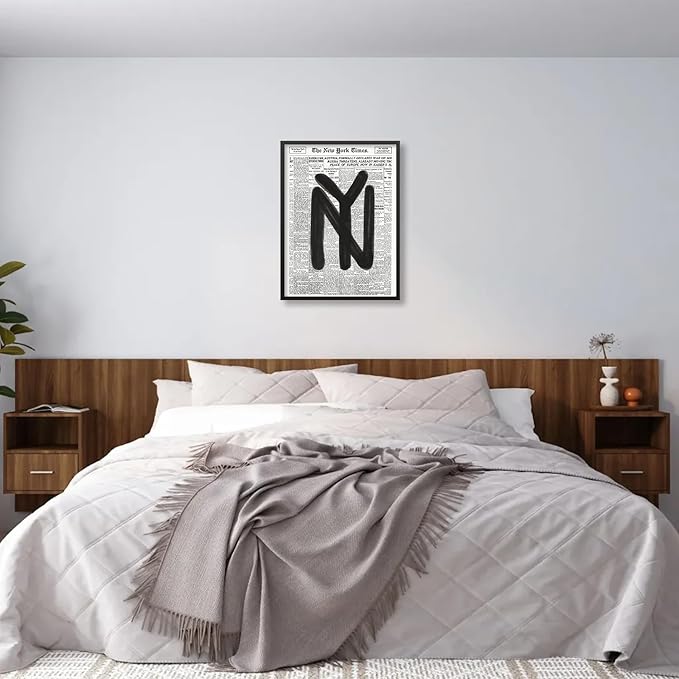 Black and White Newspaper Wall Art Vintage New York City Poster Trendy