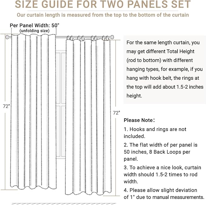 100% Blackout Shield Linen Blackout Curtains