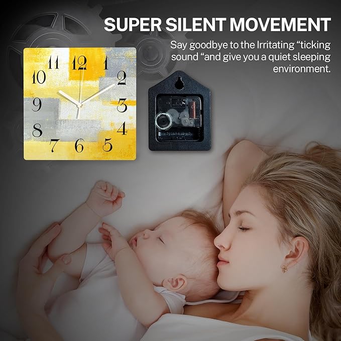 ArtSocket 12 Inch Silent Non-Ticking Wall Clock, Modern Vintage Style, Battery