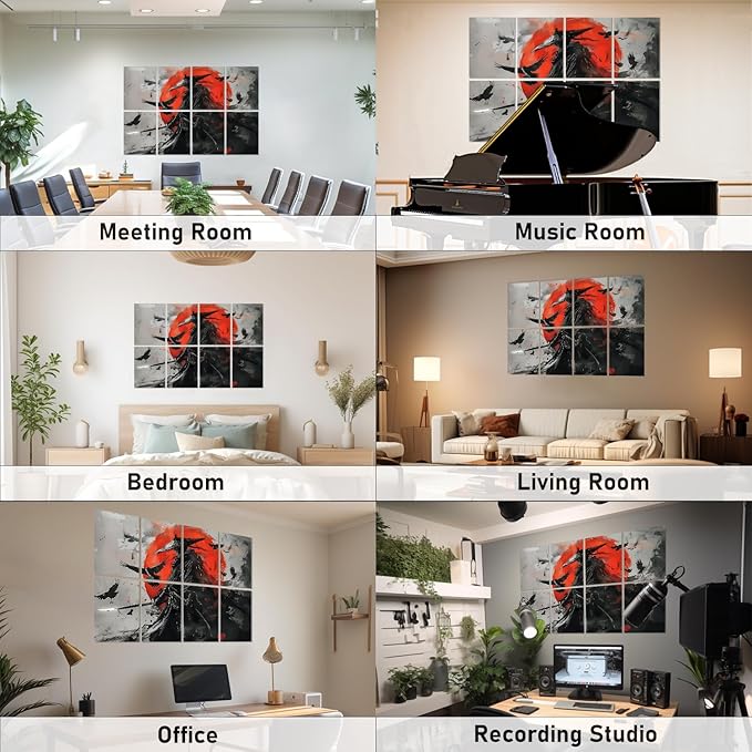 FurnoFlexArt Acoustic Panels Tiles Decorative Room Sound Proof Foam Absorbing