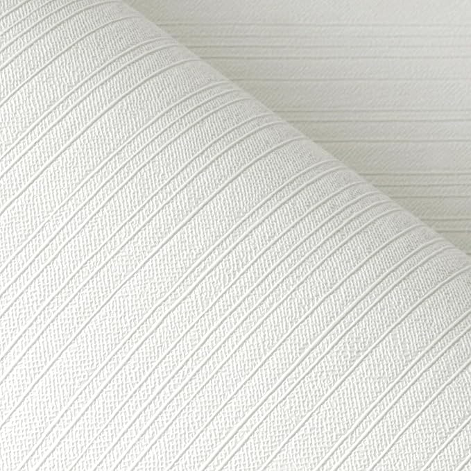FunStick 16"x240" Modern Cream White Textured Wallpaper Peel and Stick