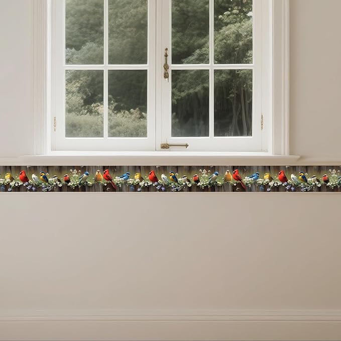 IVN Wallpaper Border Peel and Stick Wall Bird Decorative Wall Trim Self
