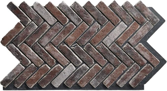 EverStone Herringbone Faux Brick Panel, 46 1/2"W x 25 1/4"H x 1"D, Moon Rock
