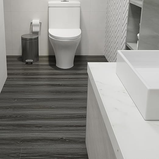 Wood Grain Peel and Stick Floor Tiles – 11.8” Width, Full Roll Length of 590" –