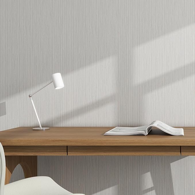 Grasscloth Textured Wallpaper Peel and Stick 24inX393in Fabric Wall Paper