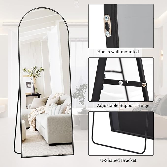 Rowjut Floor Mirror Arched Full Length Mirrors, Mirror Full Length Standing