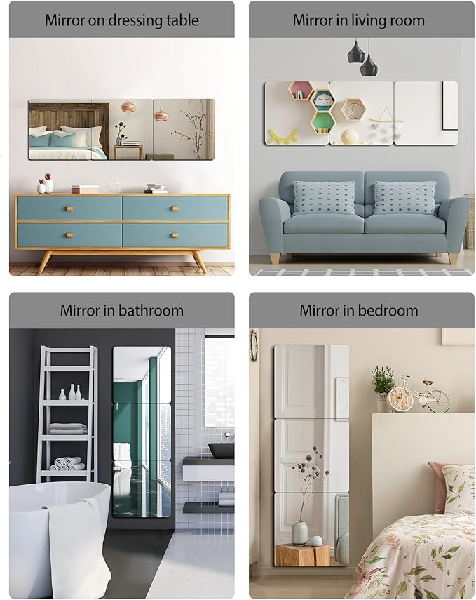 Unbreakable Full Length Wall Mirror, The Door Mirror, Acrylic Kids Shatterproof