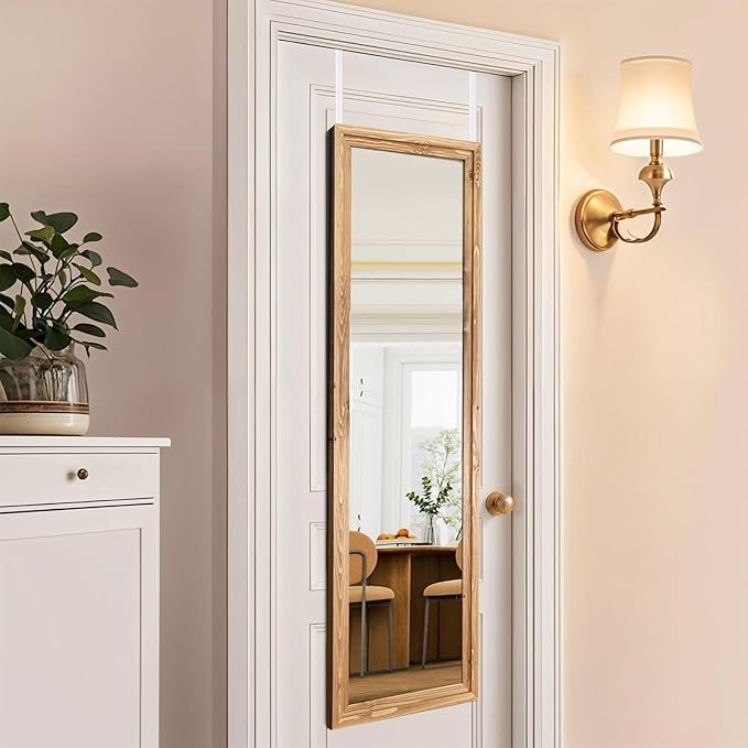 48"x14" Door Mirror, Rustic Full Length Mirror, Over The Door Hanging Mirrors
