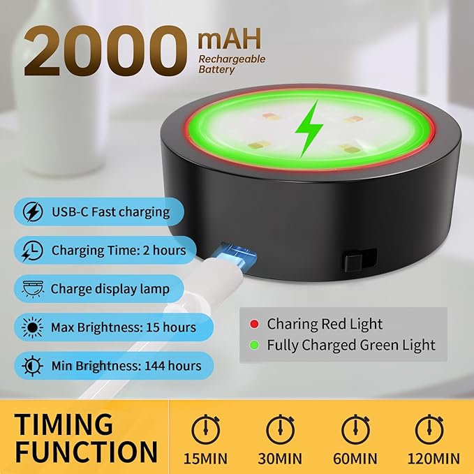Narotood Picture Lights for Wall, Rechargeable Battery Magnetic Poster Lights