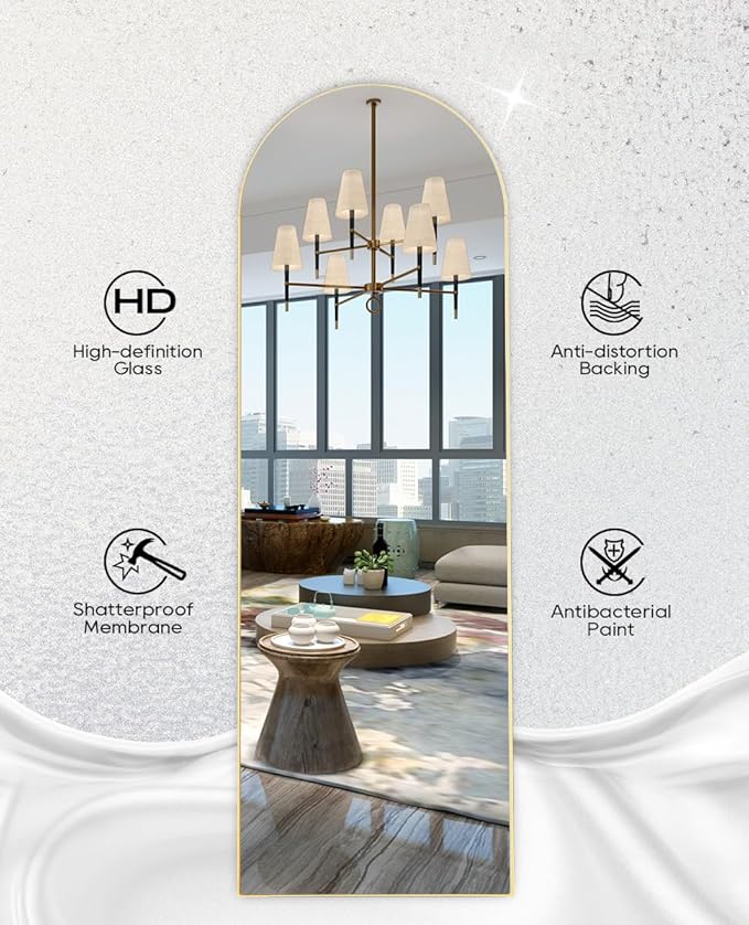 Floor Mirror, Arched Mirror Full Length, Freestanding Mirrors, Arch Floor