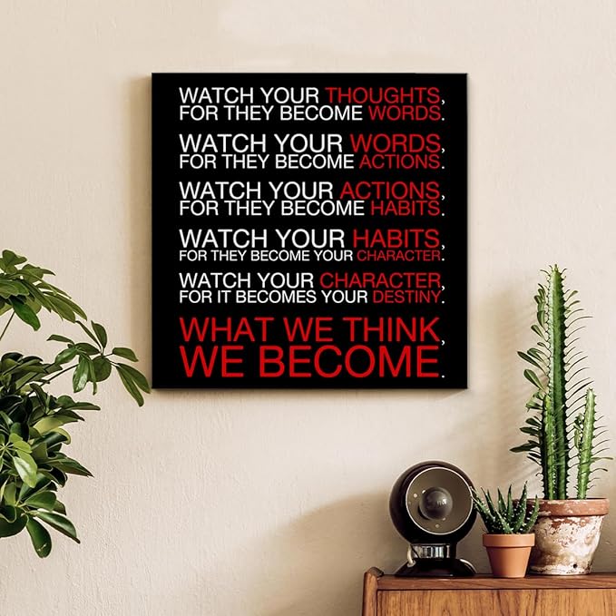 Watch Your Thoughts Motivational Classroom Posters, Inspirational Wall Decor