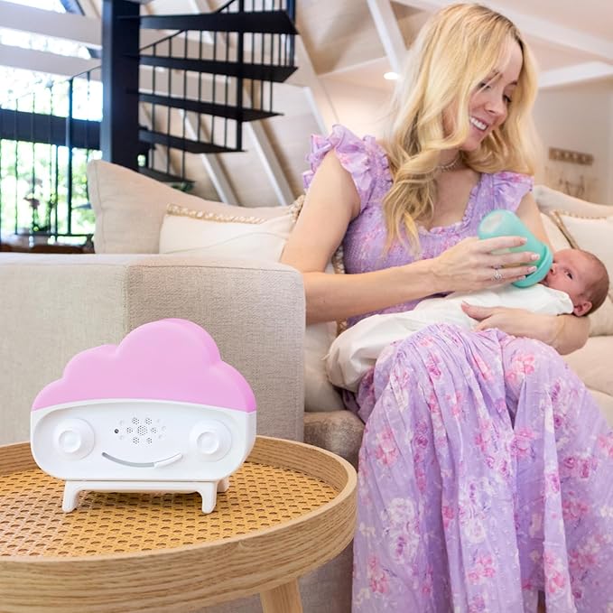 Happiest Baby SNOObie Smart White Noise Machine - Portable Baby Sound Machine with Night Light - 12 Soothing Sounds for Sleep Training, White