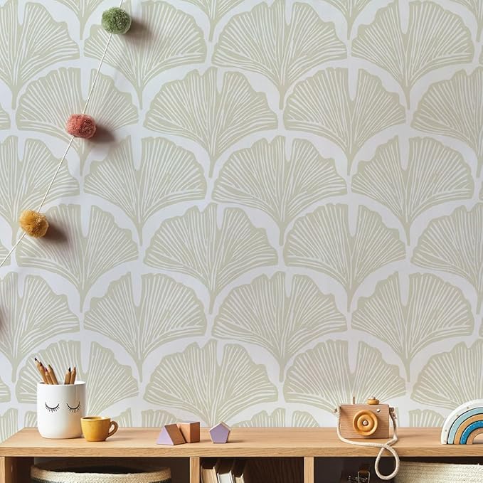 Tempaper x Novogratz Waverly White Feather Palm Removable Peel and Stick