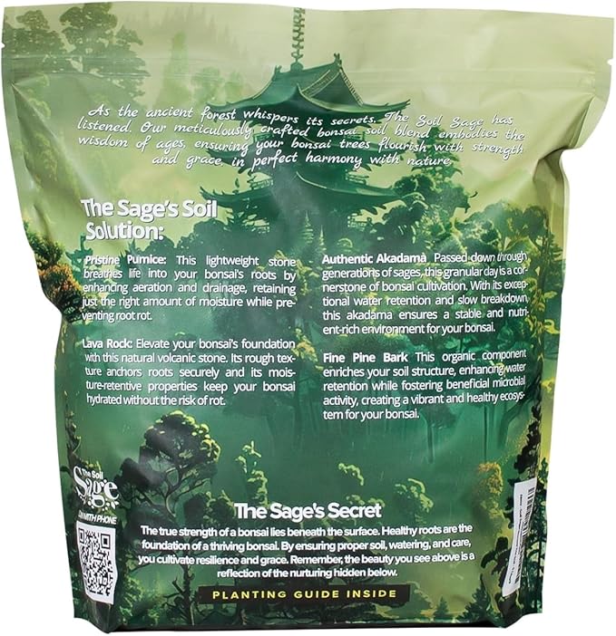 The Soil Sage 2.5qts Premium Bonsai Mix - U.S.A. Made Ready to Use - Akadama, Pumice, Lava Rock, Fine Pine Bark - Large Bag for All Bonsai Tree - High Drainage Potting, Repotting (Bonsai Soil/2.5 qt)