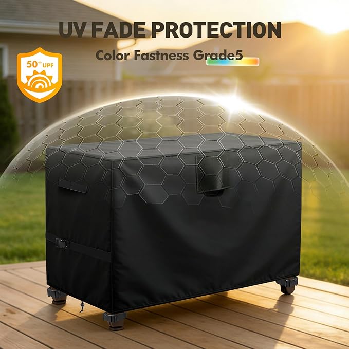 Outdoor Prep Table Cover, 600D Waterproof Patio BBQ Table Cover, Suitable for Outdoor Dining Table, Stainless Steel Metal Grill Table, BBQ Grill Cart, 48" L x 30" W x 35" H