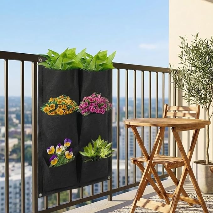 WFIST Vertical Hanging Planter Bag, Breathable Felt Wall Garden Planter