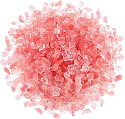 WAYBER Decorative Pebbles, 1 Lb/460g (Fill 1 Cup) Pink Crystal Quartz Stones Irregular Rock Gravel for Aquarium Turtle Tank Decoration/Succulent Plant Landscape/Flowerpot Vase Ornament