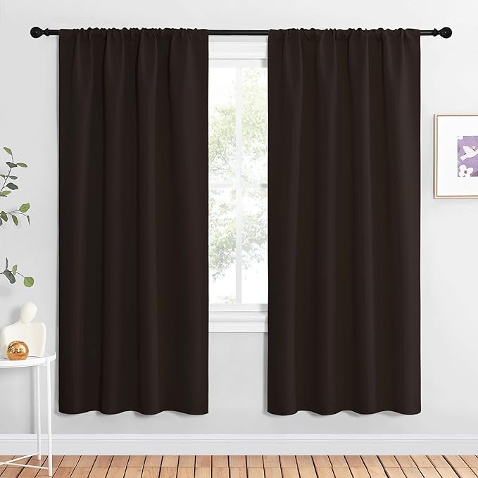 NICETOWN Blackout Curtains for Living Curtains, Toffee Brown, 2 Panels