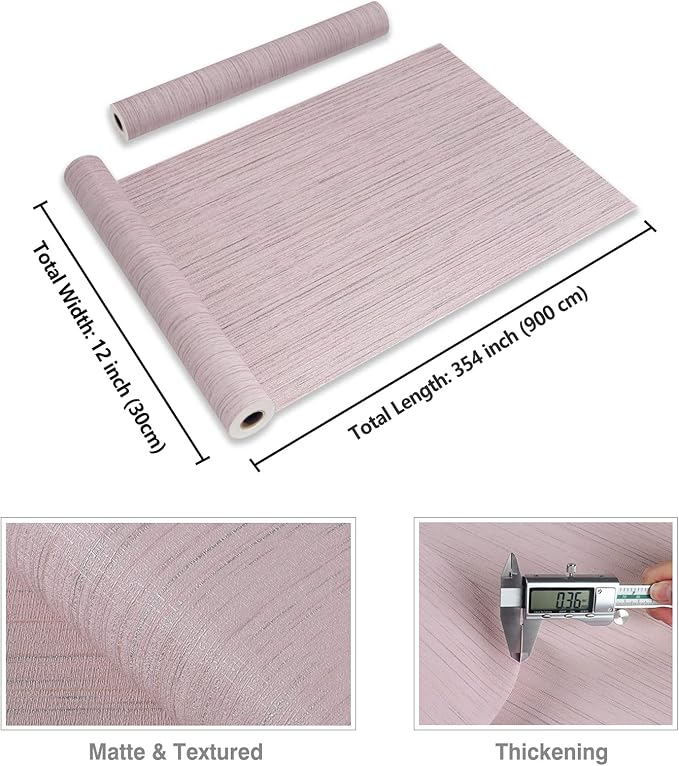 CRE8TIVE Pale Pink Grasscloth Wallpaper Peel and Stick Textured Wallpaper Pink