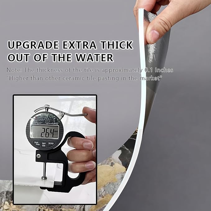 10pcs Peel and Stick Tile Shower Waterproof Marble Tiles Wall Panels,