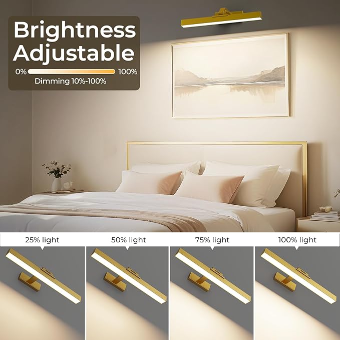 Afyuol Picture Lights for Wall, Battery Operated Picture Light 16in Art Light