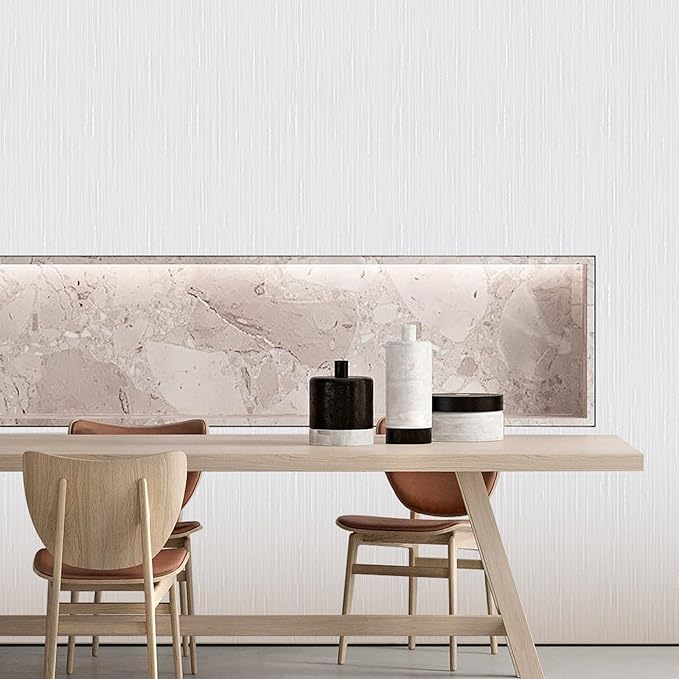Sliver Grasscloth Peel and Stick Wallpaper Modern Grasscloth Wallpaper 15.7" x