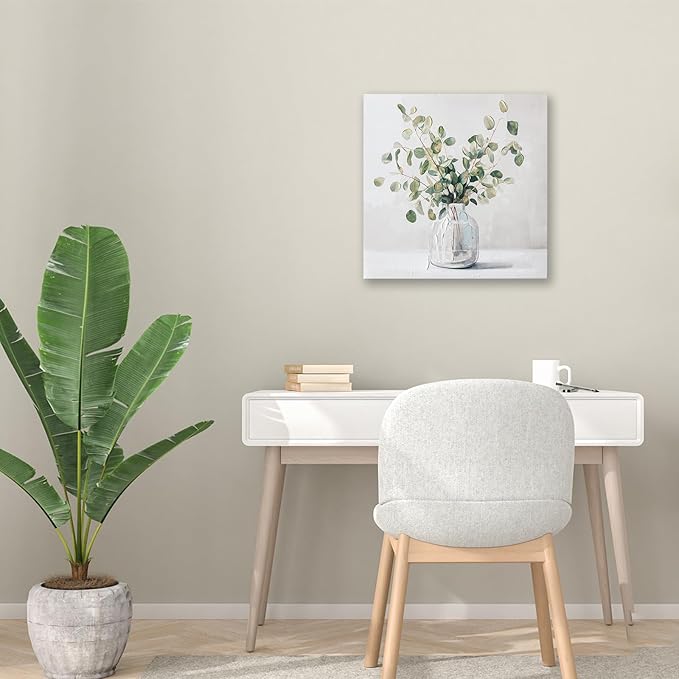 Eucalyptus Hand painted Canvas Wall Art, Eucalyptus Plant Painting Art Decor