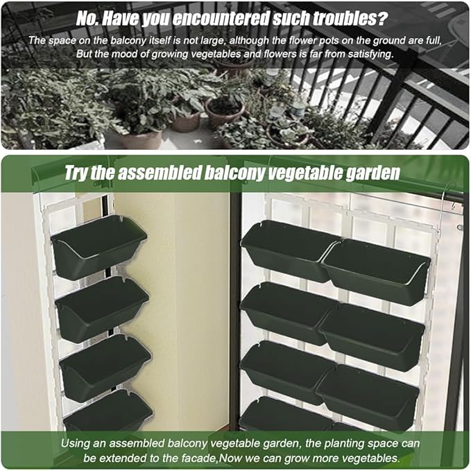 Vertical Garden Wall Planter, 4-Tier Stackable Wall Planter Indoor Outdoor