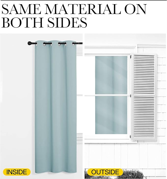 NICETOWN 2 Panels Blackout Curtains, Rod Pocket Thermal Insulated Drapess