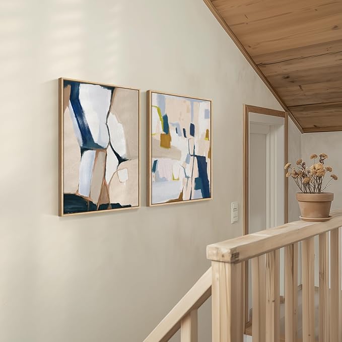 Framed Neutral Abstract Wall Art