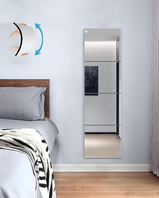 Wall Mirrors for Bedroom Door, Unbreakable Full Length Wall Mirrors Tiles