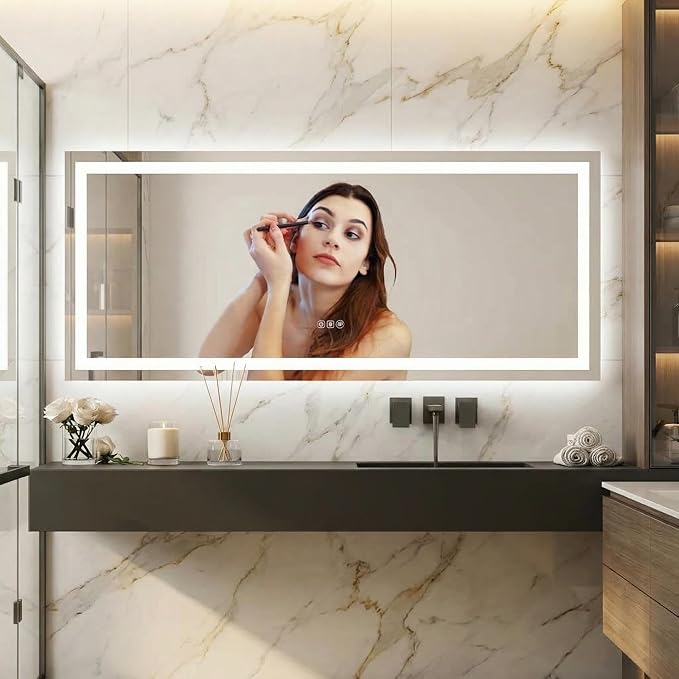LED Bathroom Mirror 60 x 24 inch, Lighted Bathroom Vanity Mirror