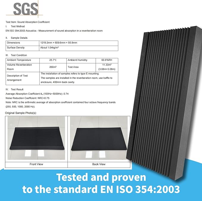 Art3d 4-Pack Wedge Design Acoustic Foam Panels, Quick-Recovery Noise Dampening