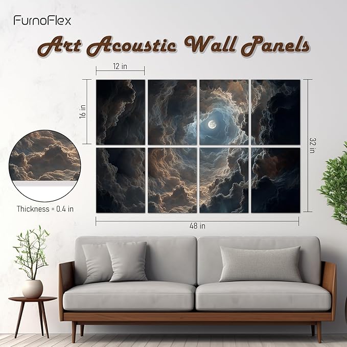 Art Acoustic Panels Tiles Decorative Room Sound Proof Foam Absorbing Panels