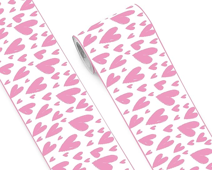 FLFK Pink Heart Wallpaper Border