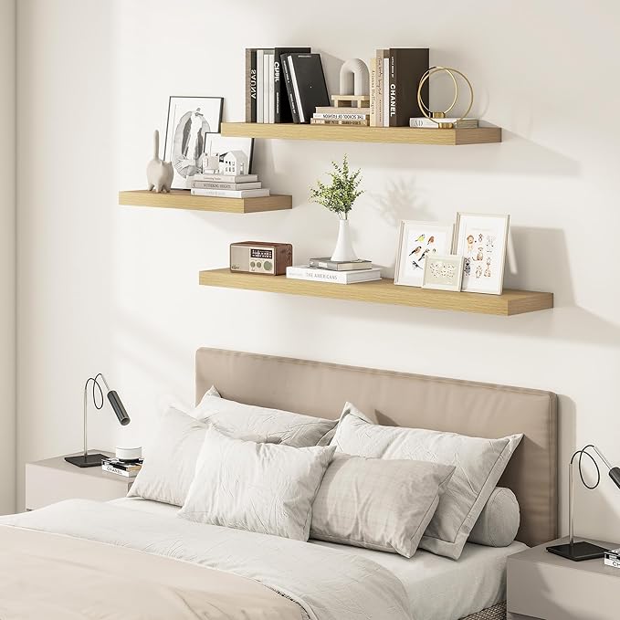 Vivelove 12 Inch Deep Floating Shelves 47.2 inch Long, 2 Inch Thick Wall Shelves