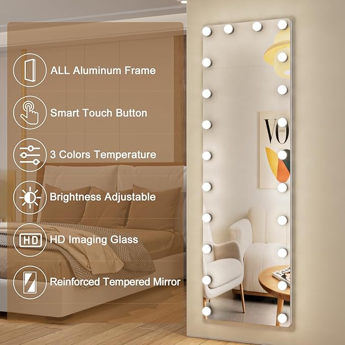 Kosmonia 64x22 Hollywood Full Length Mirror