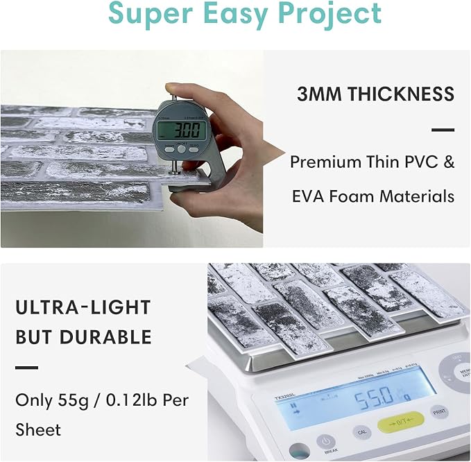 Commomy 3D Peel and Stick Brick Tiles