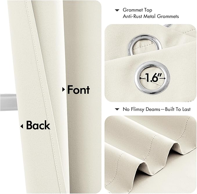 MIULEE Blackout Curtains for Bedroom Living Room 2 Panels, Thermal Insulated