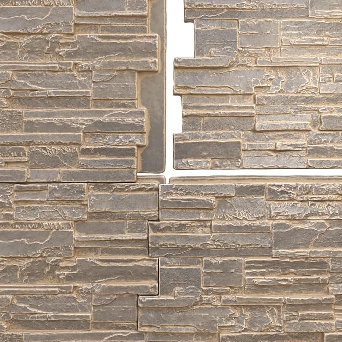 EverStone Cascade Faux Stone Panel, 48 5/8"W x 24 3/4"H x 1 1/4"D, Cannondale