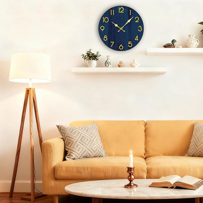 Wall Clock, Modern Wall Clocks Battery Operated, Silent Non Ticking Clock