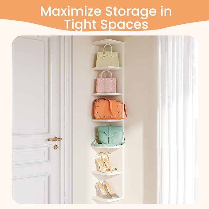upsimples 7-Tier Floating Wall Shelf, Decorative Shelves