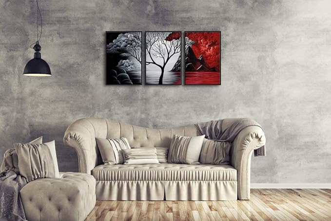 Wieco Art Large Size Framed Art Canvas Art Prints Wall Art the Cloud Tree